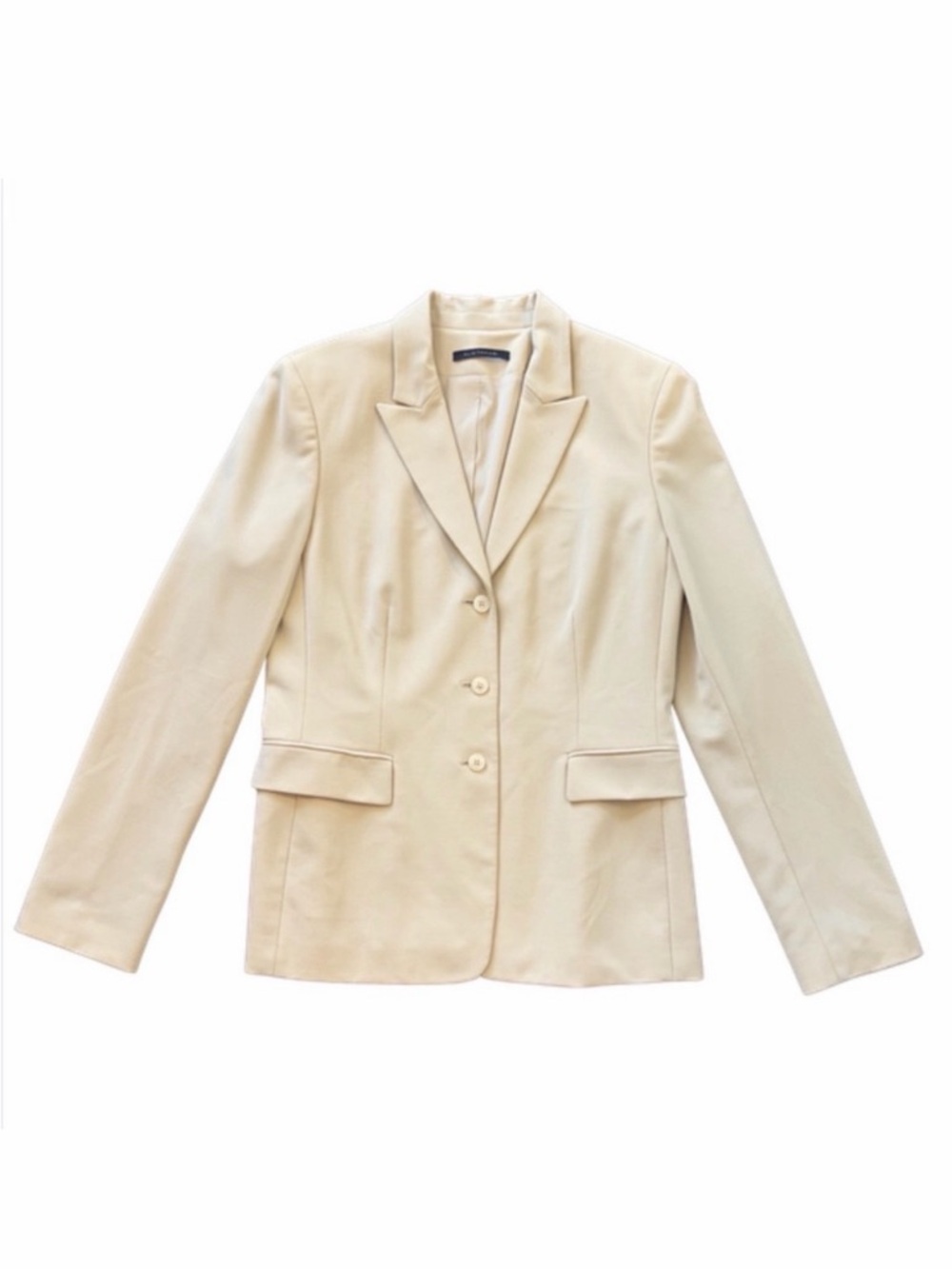 Elie Tahari Cream Tailored Blazer Women’s Small Neutral Minimalist Career Jacket